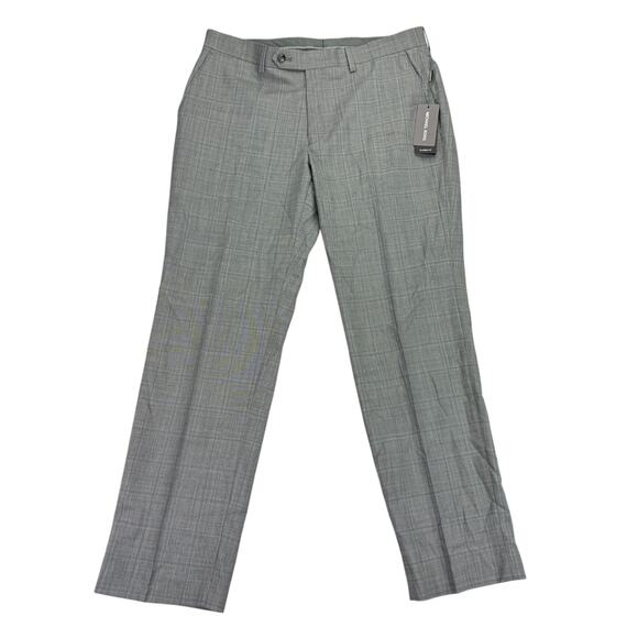 Michael Kors Mens Malone Classic Fit Plaid Stretch Suit Pants Gray Blue 34x30 - Picture 1 of 4
